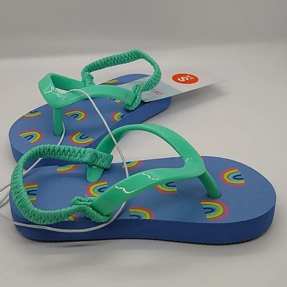 Cat & Jack Toddler Blue Adrian Rainbow Sandals Sm